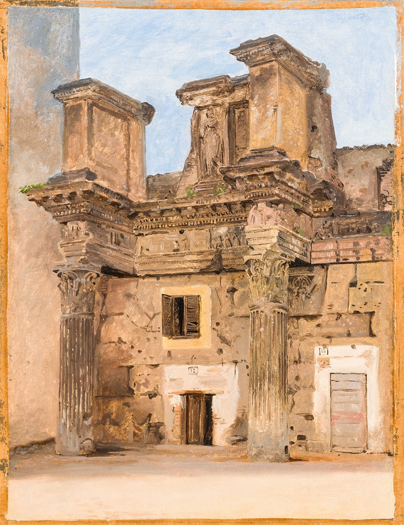 Constantin Hansen - The Temple of Minerva on the the Forum of Nerva in Rome