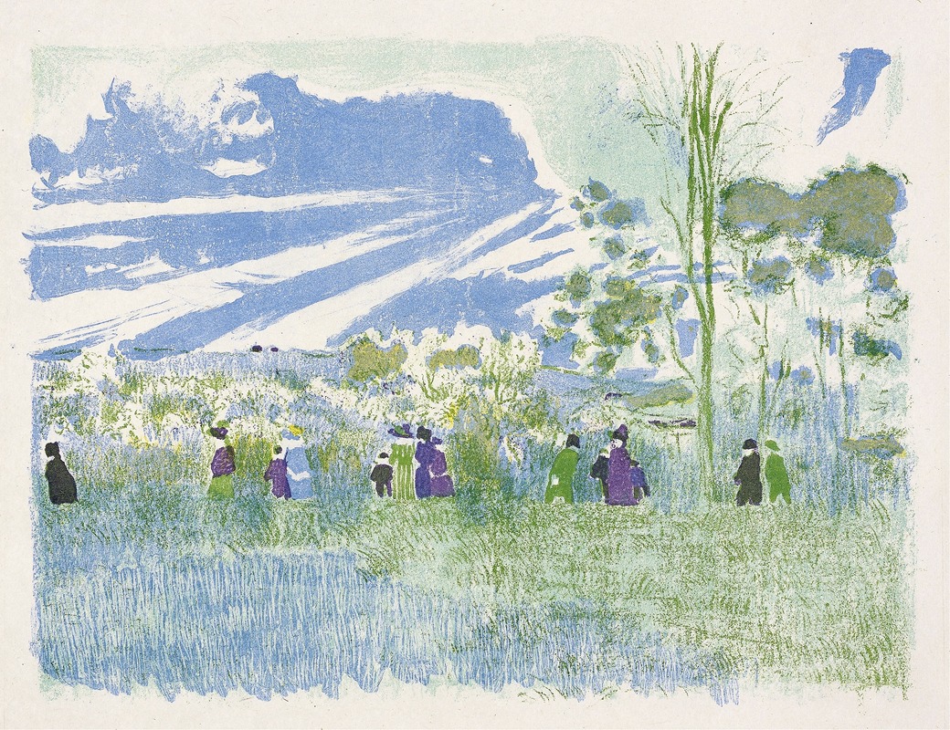 Édouard Vuillard - Across the Fields, plate three from Landscapes and Interiors