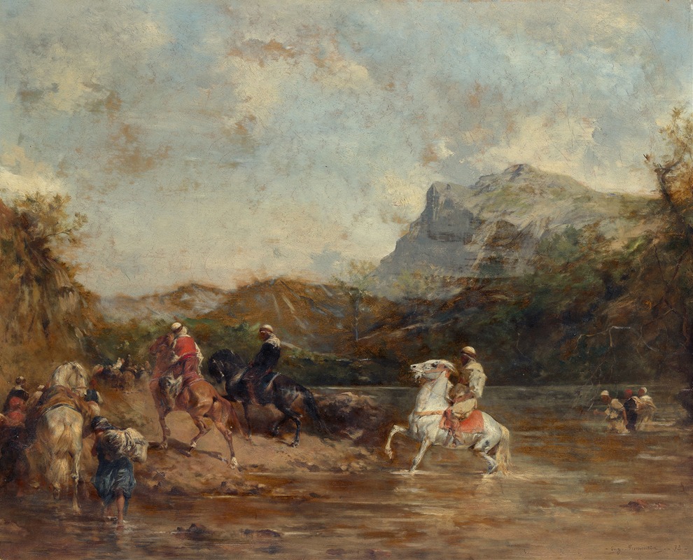 Eugène Fromentin - Arabs Crossing a Ford
