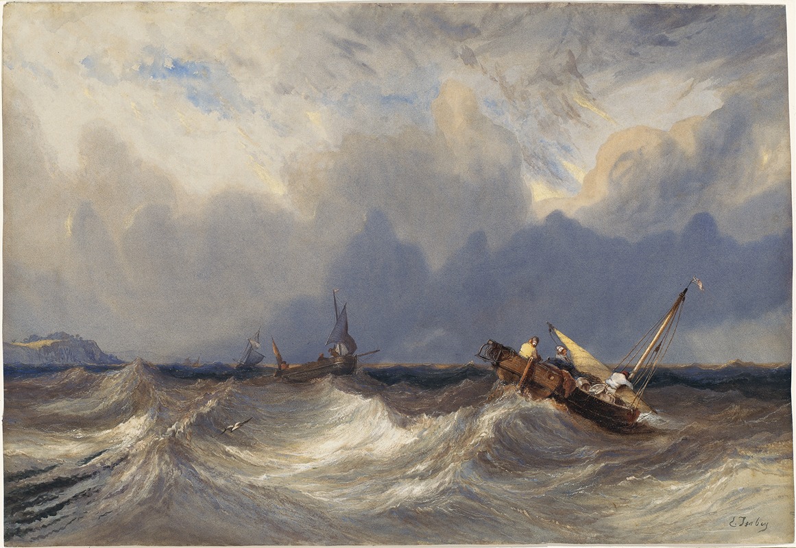 Eugène Isabey - Fishing Boats Tossed before a Storm