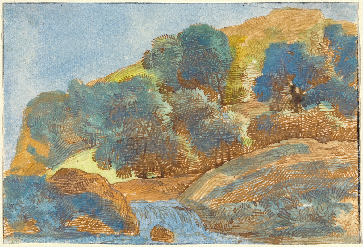Franz Kobell - Hilly Landscape with a Stream