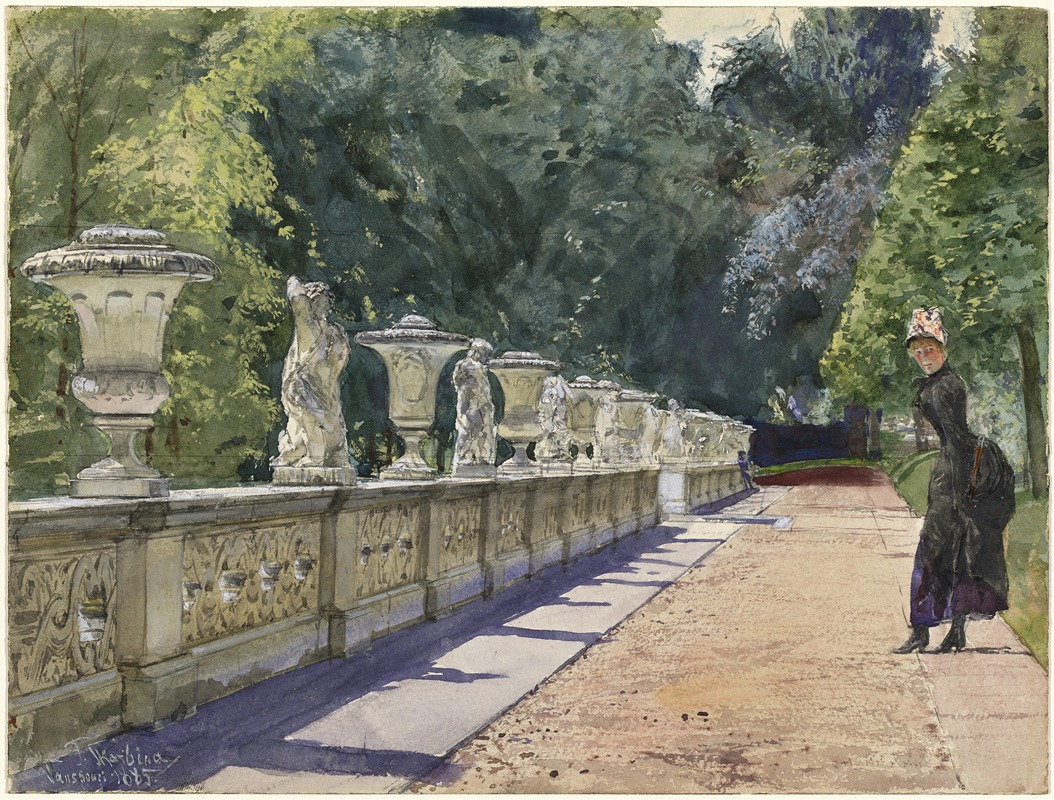 Franz Skarbina - A Promenade in the Park at Sanssouci