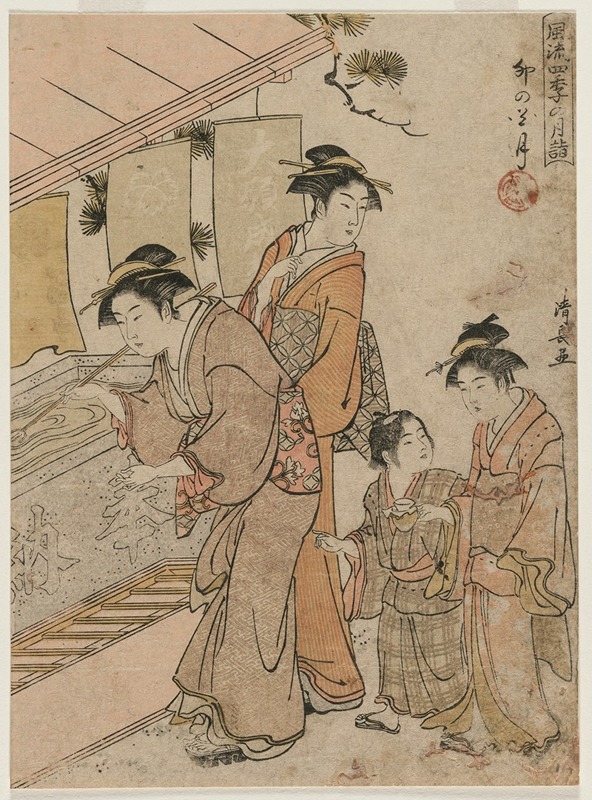 Torii Kiyonaga - The Fourth Month (from the series Fashionable Monthly Visits to Temples in the Four Seasons)
