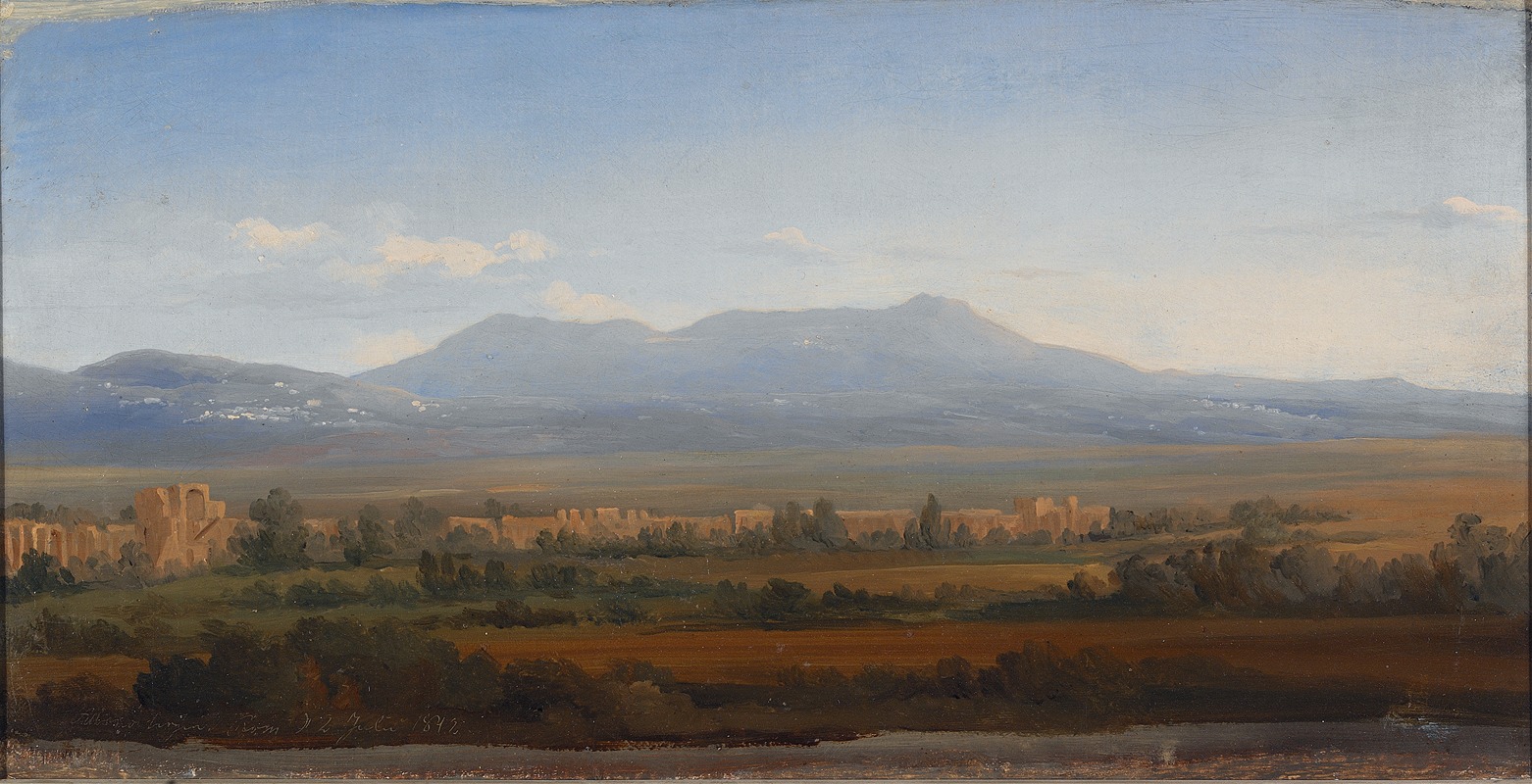 Gustaf Wilhelm Palm - View from the Albano Mountains. Study