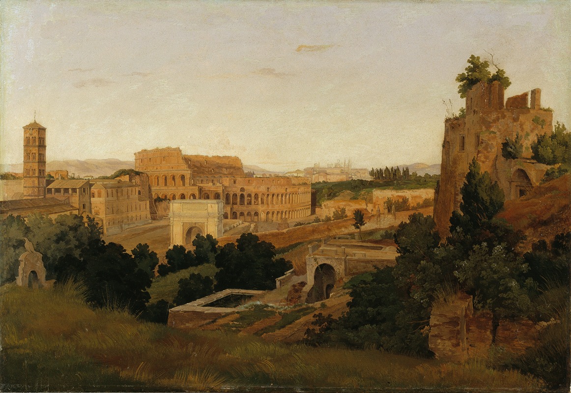 Gustaf Wilhelm Palm - View of Rome with the Colosseum. Study
