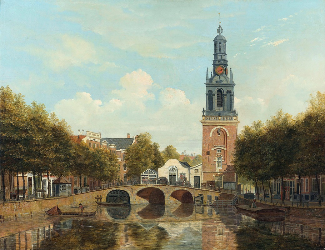 Hendrik Gerrit ten Cate - The Torensluis and the Jan Roodenpoortstoren in Amsterdam
