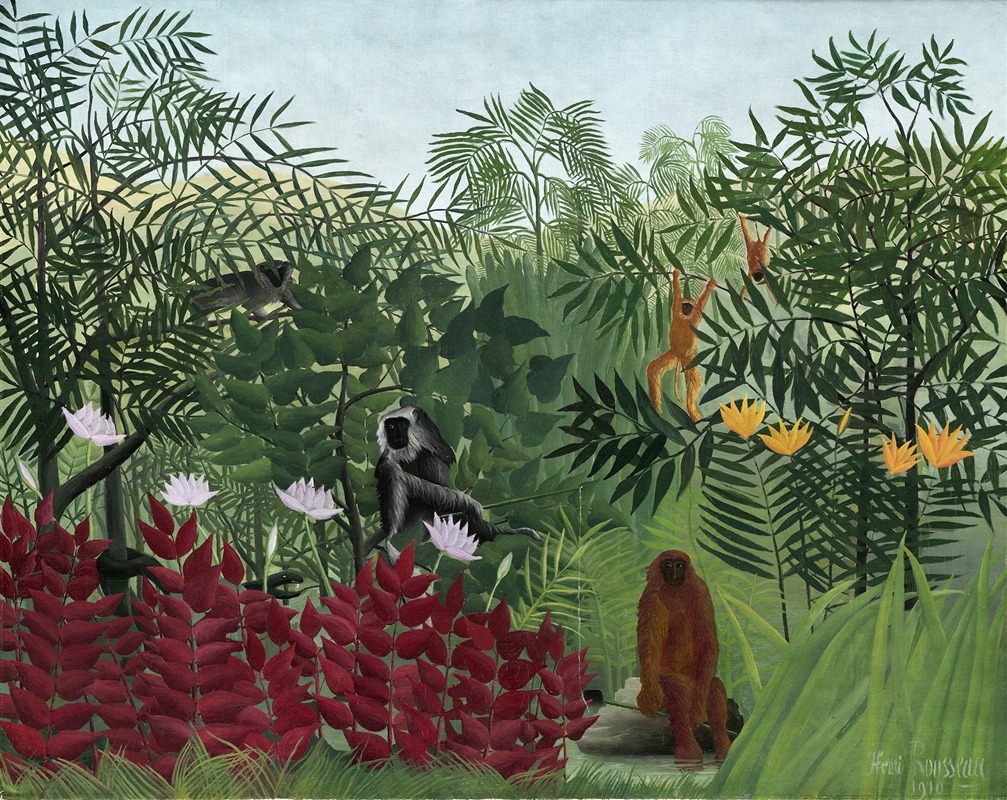 Henri Rousseau - Tropical Forest with Monkeys
