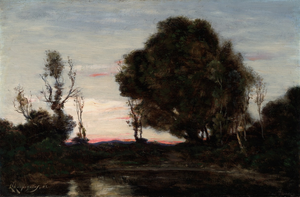 Henri-Joseph Harpignies - Landscape at Dusk