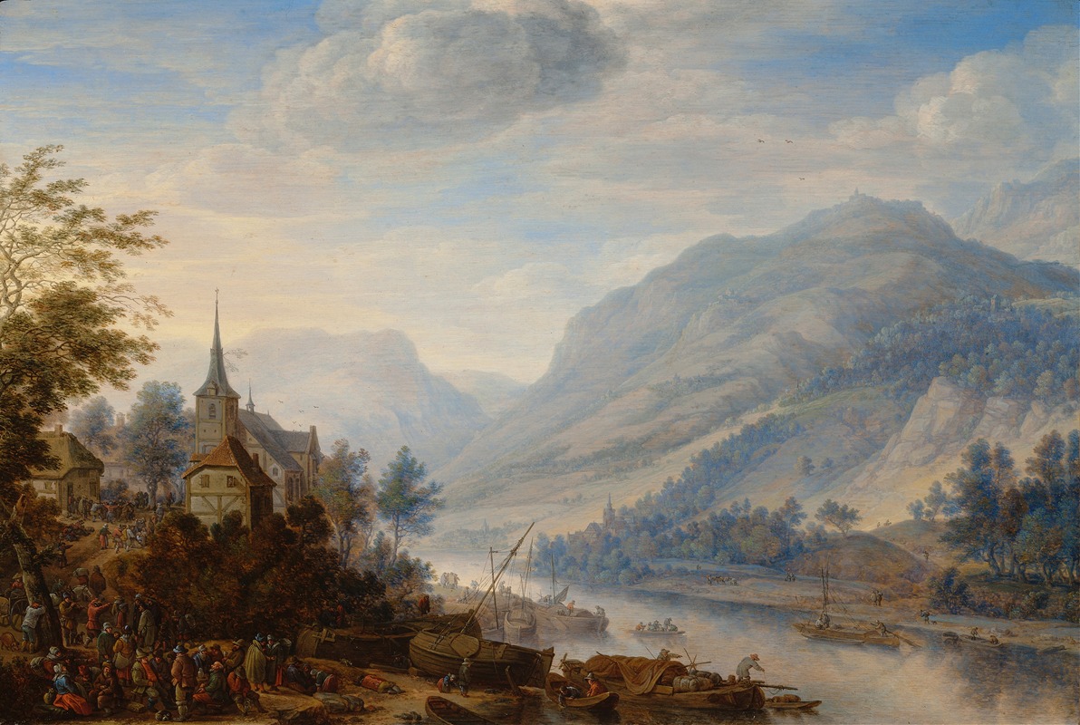 Herman Saftleven - View of the Rhine at Reineck