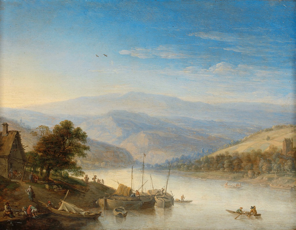 Herman Saftleven - View of the Rhine River near Andernach