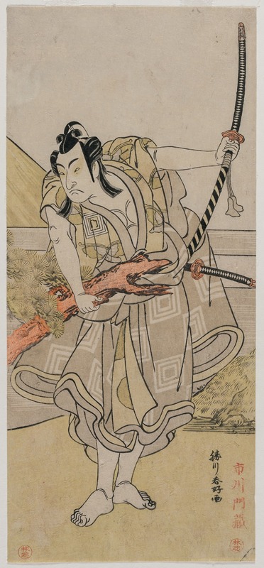 Katsukawa Shunkō - Ichikawa Monnosuke II as Soga no Goro