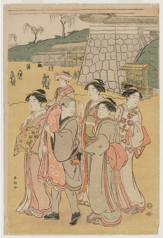 Katsukawa Shunchō - Women Accompanying a Girl to a Shrine