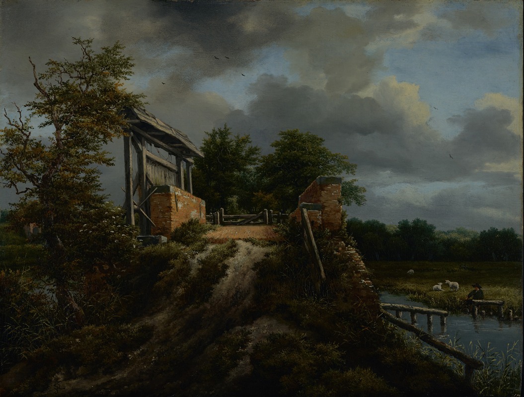 Jacob van Ruisdael - Bridge with a Sluice