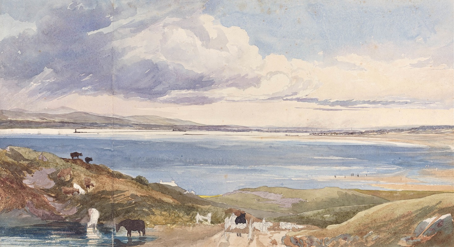 Rev. James Bulwer - Landscape by the Shore with Road in Foreground