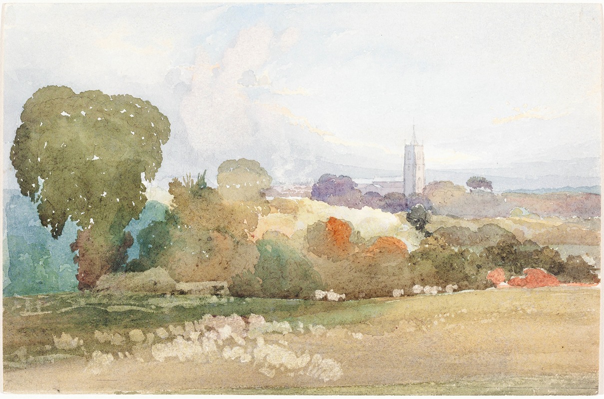 Rev. James Bulwer - Landscape with Church Steeple