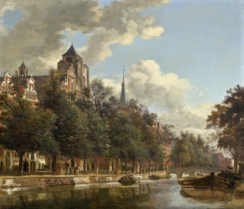 Jan van der Heyden - View Down a Dutch Canal
