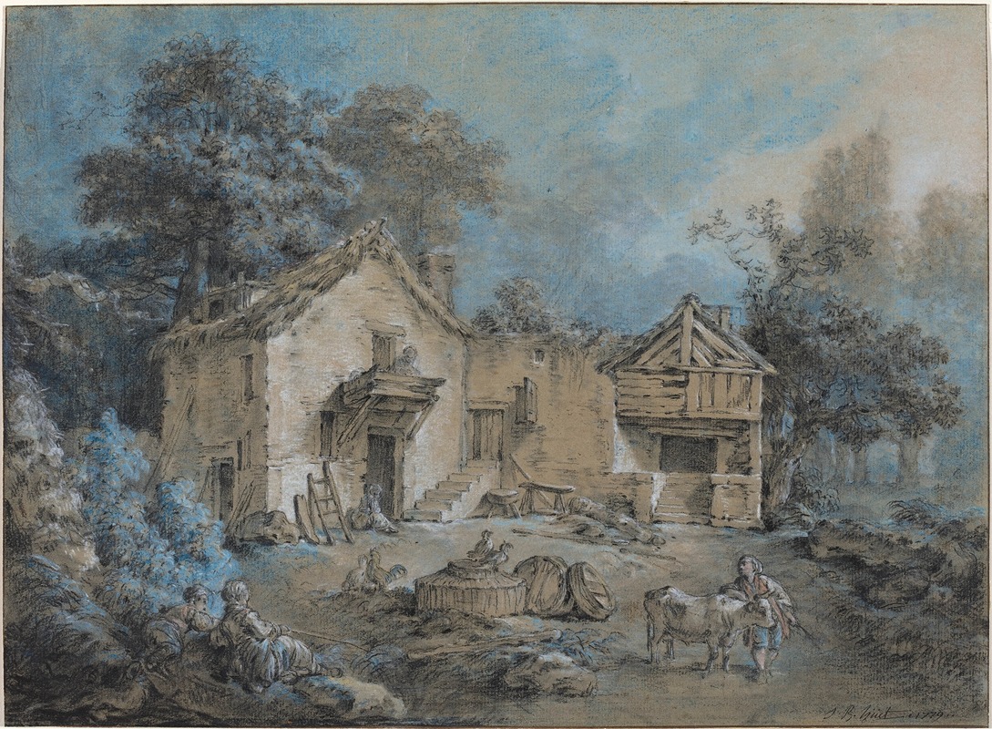Jean-Baptiste Huet - Farm Scene