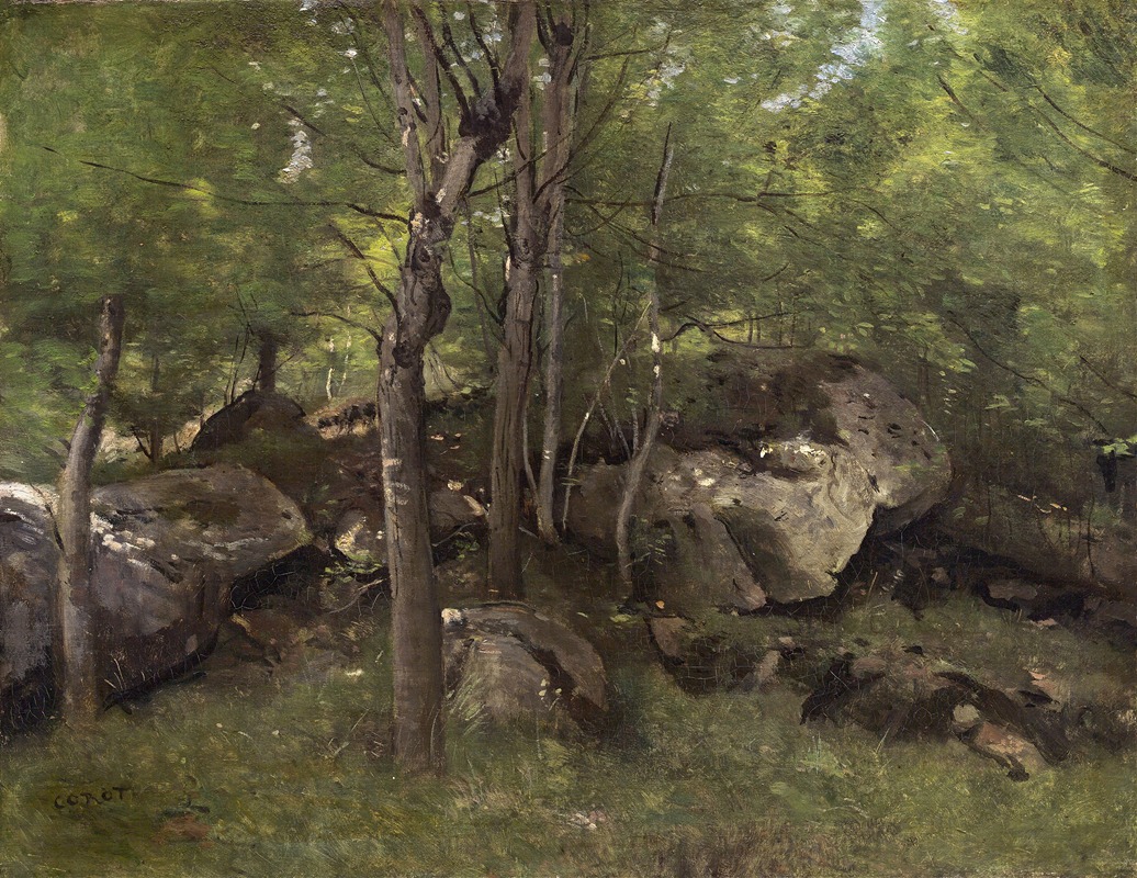Jean-Baptiste-Camille Corot - Rocks in the Forest of Fontainebleau