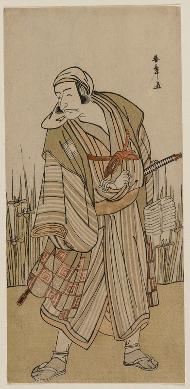Katsukawa Shunshō - Ichikawa Danjuro V as a Traveller Beside a Clump of Iris