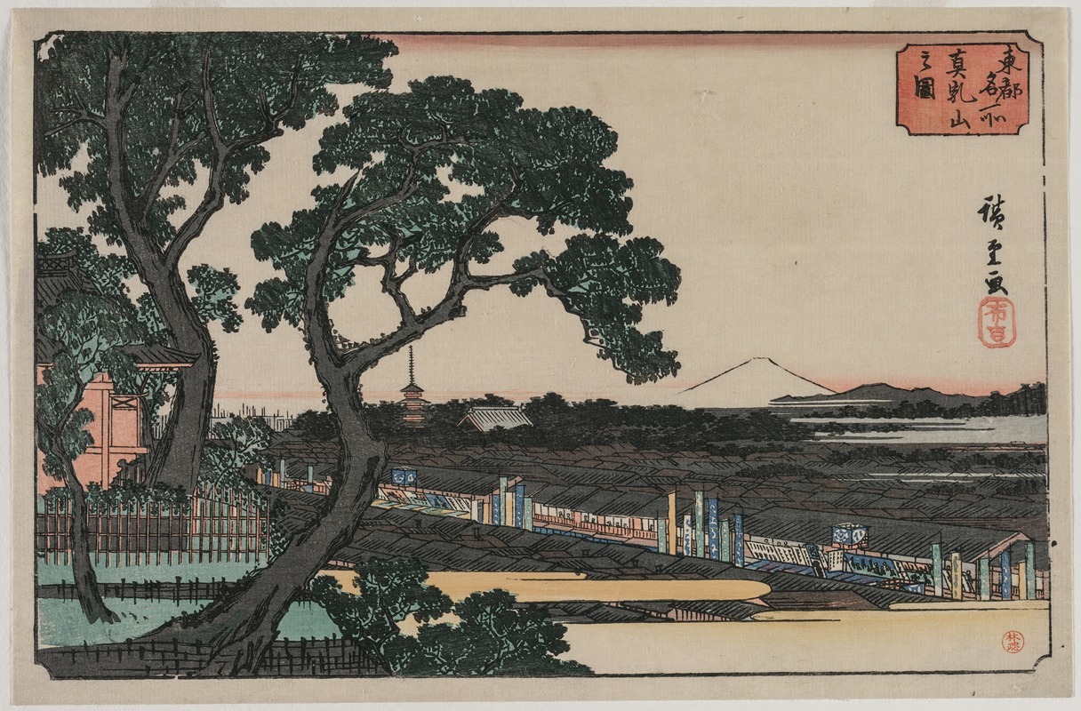 Andō Hiroshige - Picture of Matsuchiyama, from the series Famous Places in the Eastern Capital