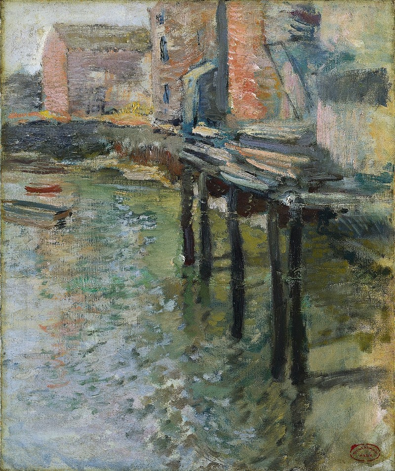 John Henry Twachtman - Deserted Wharf (The Old Mill at Cos Cob)