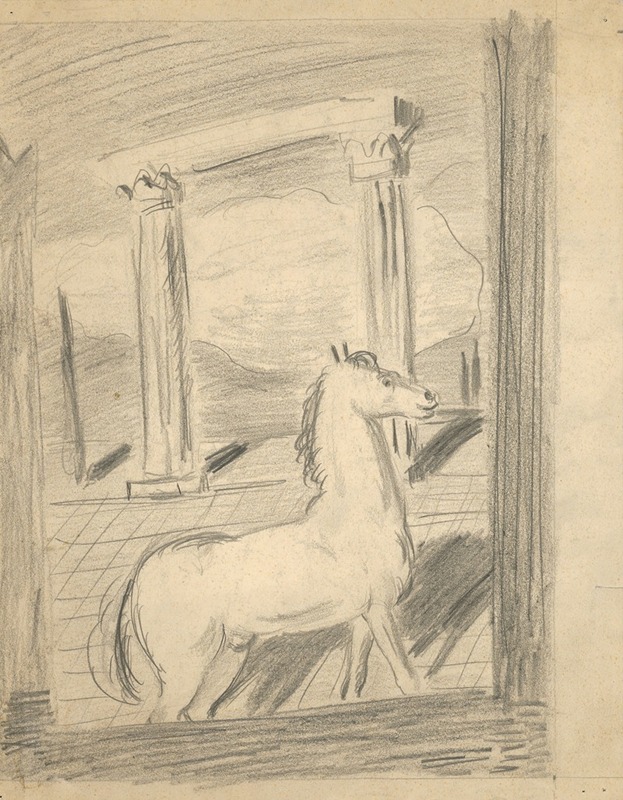 Cyprián Majerník - Sketch for the Painting Lonely Horse