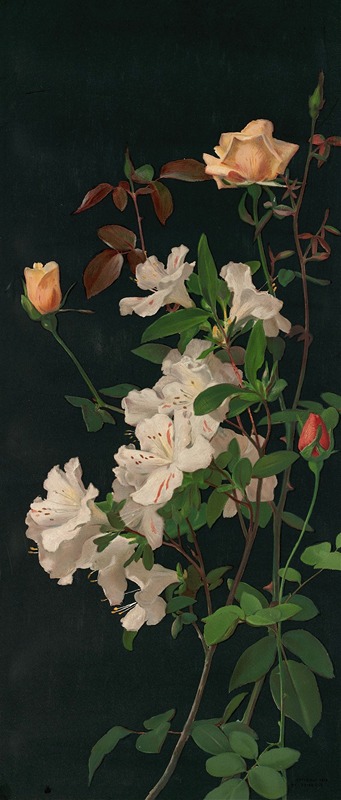 George Cochran Lambdin - Azaleas and Roses