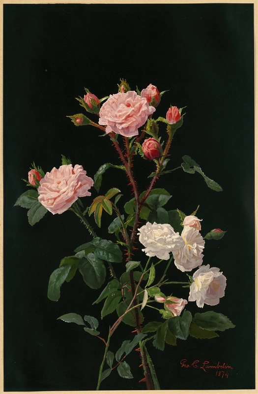 George Cochran Lambdin - Pink and White Roses
