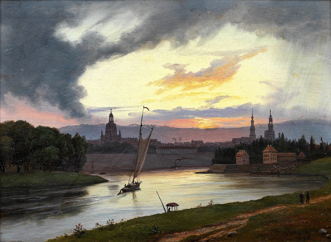 Knud Baade - Dresden at Sunset