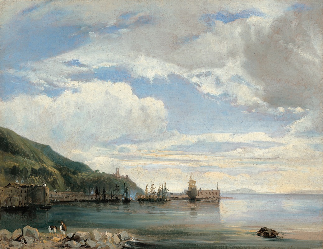 François Antoine Léon Fleury - On the Bay of Naples