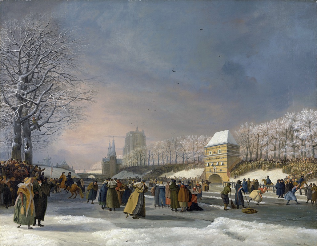 Nicolaas Baur - Women’s Skating Competition on the Stadsgracht in Leeuwarden, 21 January 1809
