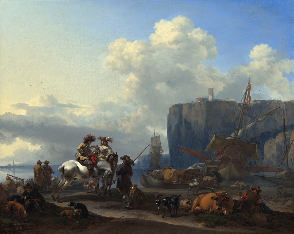 Nicolaes Pietersz. Berchem - View of an Italian Port