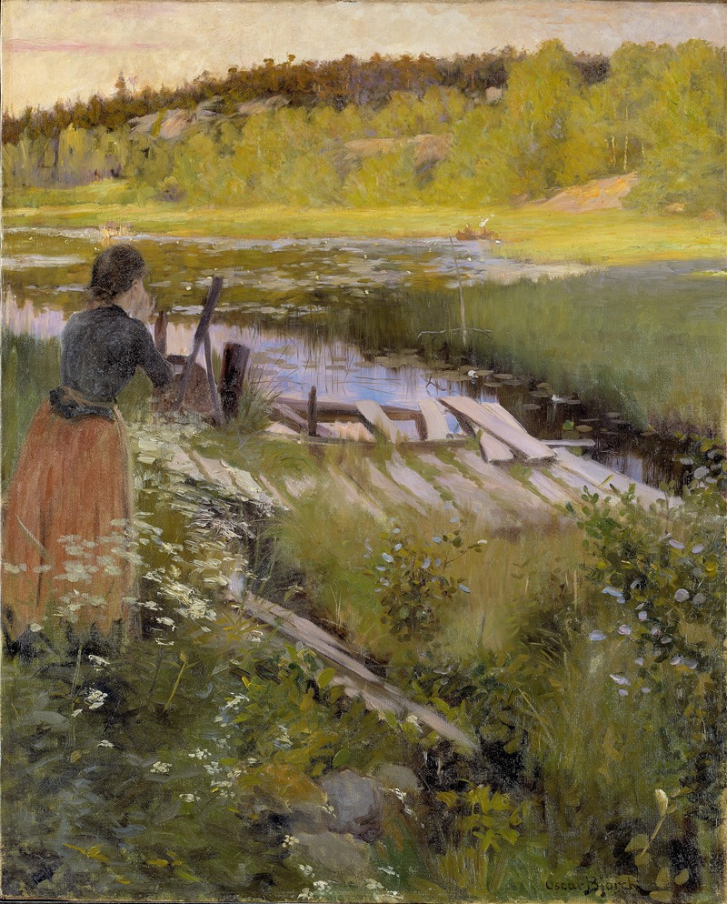 Oscar Björck - By the Lake. View from Balingsta