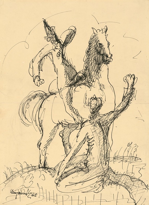 Cyprián Majerník - Two Clowns with a Horse