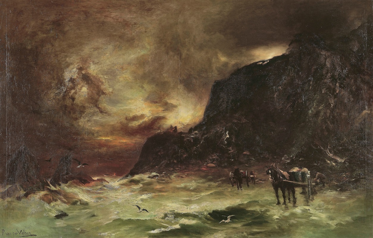 Petrus van der Velden - Storm at Wellington Heads, circa 1908