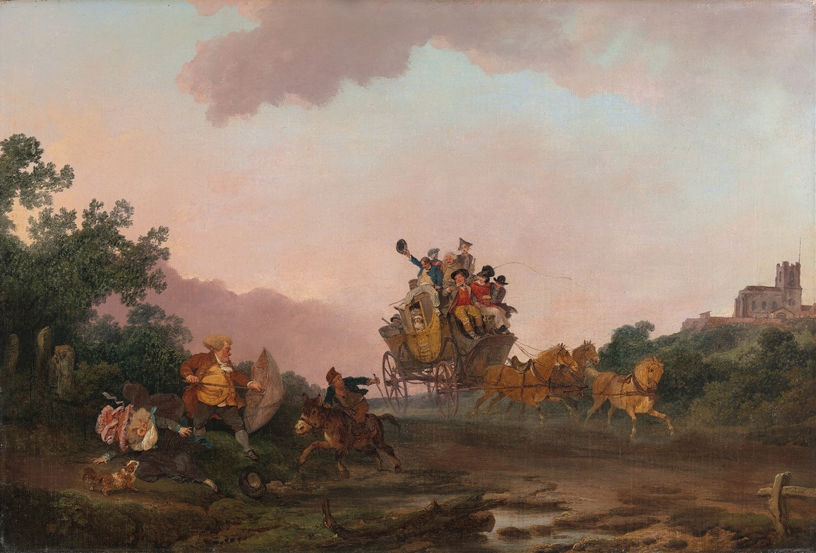 Philip James de Loutherbourg - Revellers on a Coach