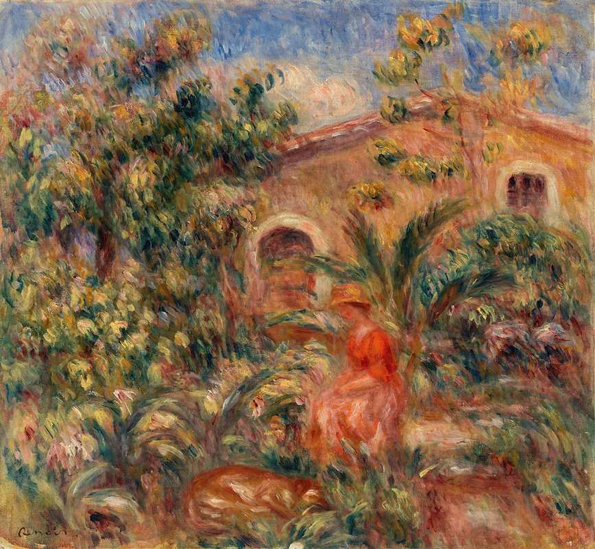 Pierre-Auguste Renoir - Landscape with Woman and Dog (Femme et chien dans un paysage)