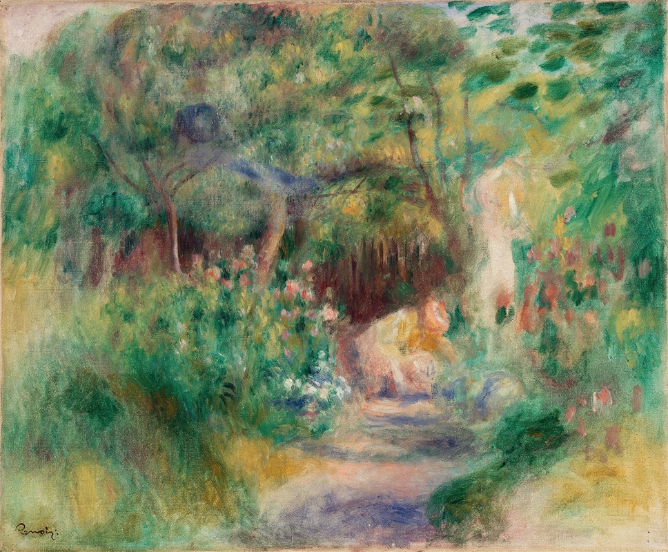 Pierre-Auguste Renoir - Landscape with Woman Gardening (Paysage et femme jardinant)