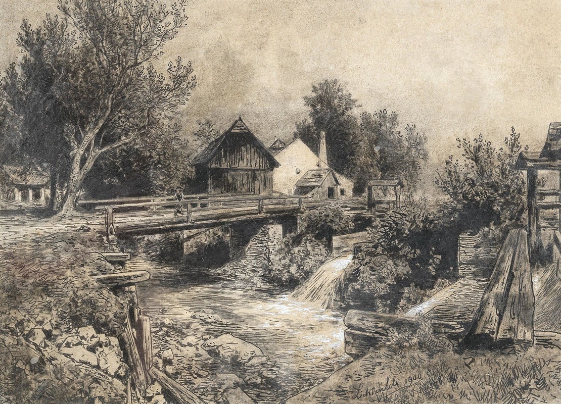 Eduard Peithner von Lichtenfels - Mühle am Bach