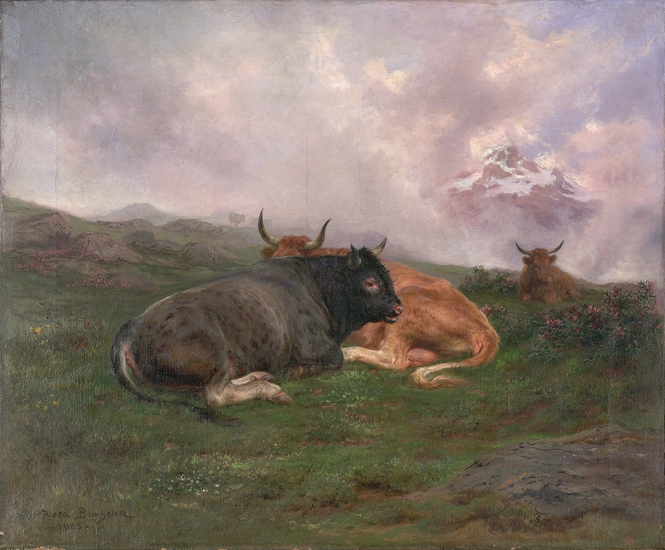 Rosa Bonheur - Cattle at Rest on a Hillside in the Alps