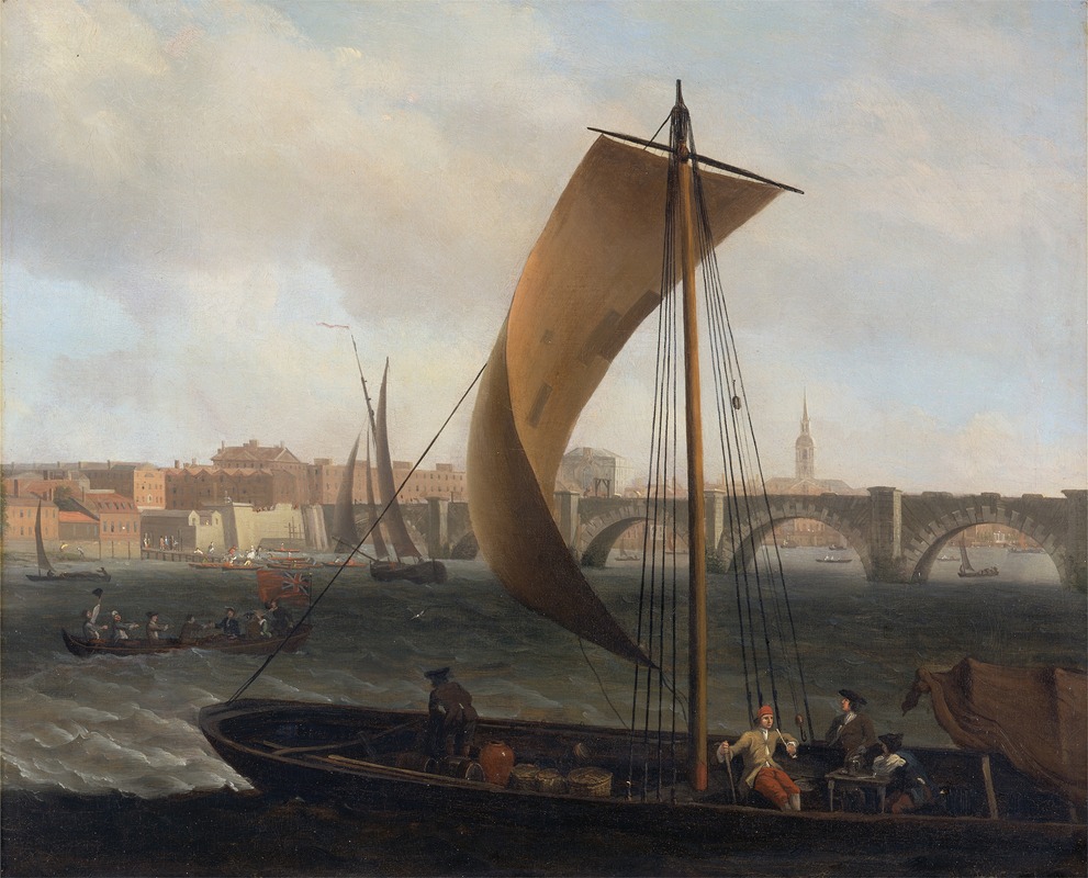 Samuel Scott - View on the Thames with Westminster Bridge