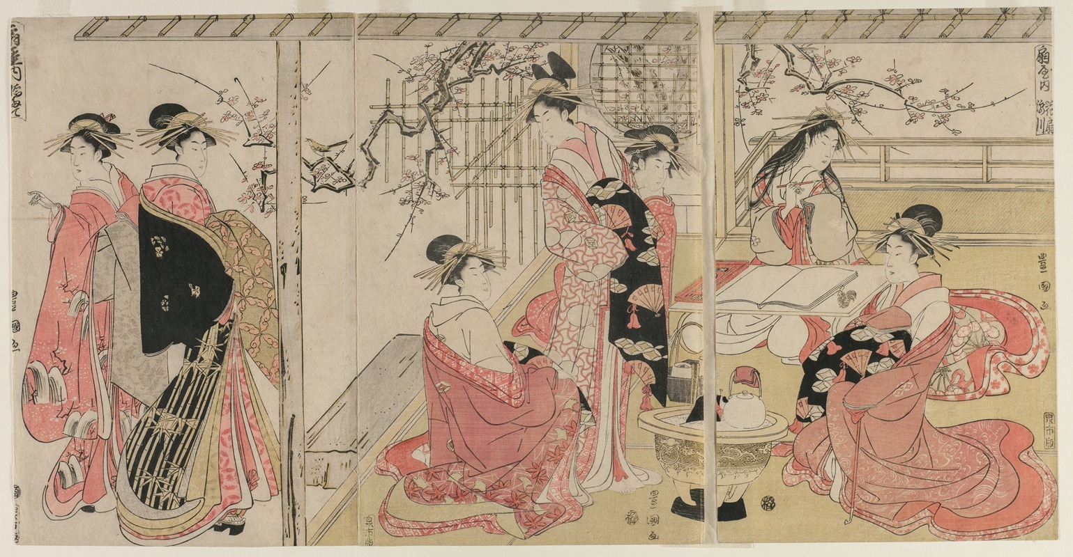 Toyokuni Utagawa - Courtesans of the Ōgiya on a Spring Outing