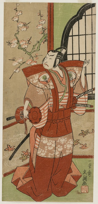 Ippitsusai Bunchō - Onoe Kikugogo I as Izumi no Saburo in Ichimura Theater