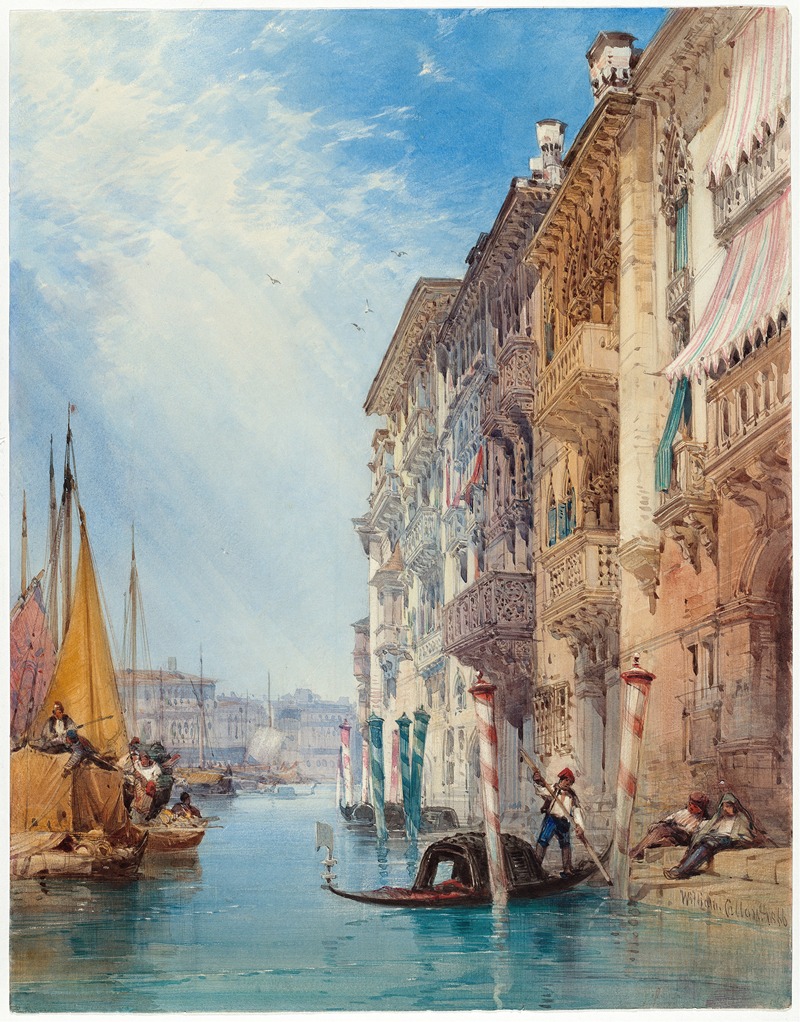 William Callow - A Gondola on the Grand Canal, Venice
