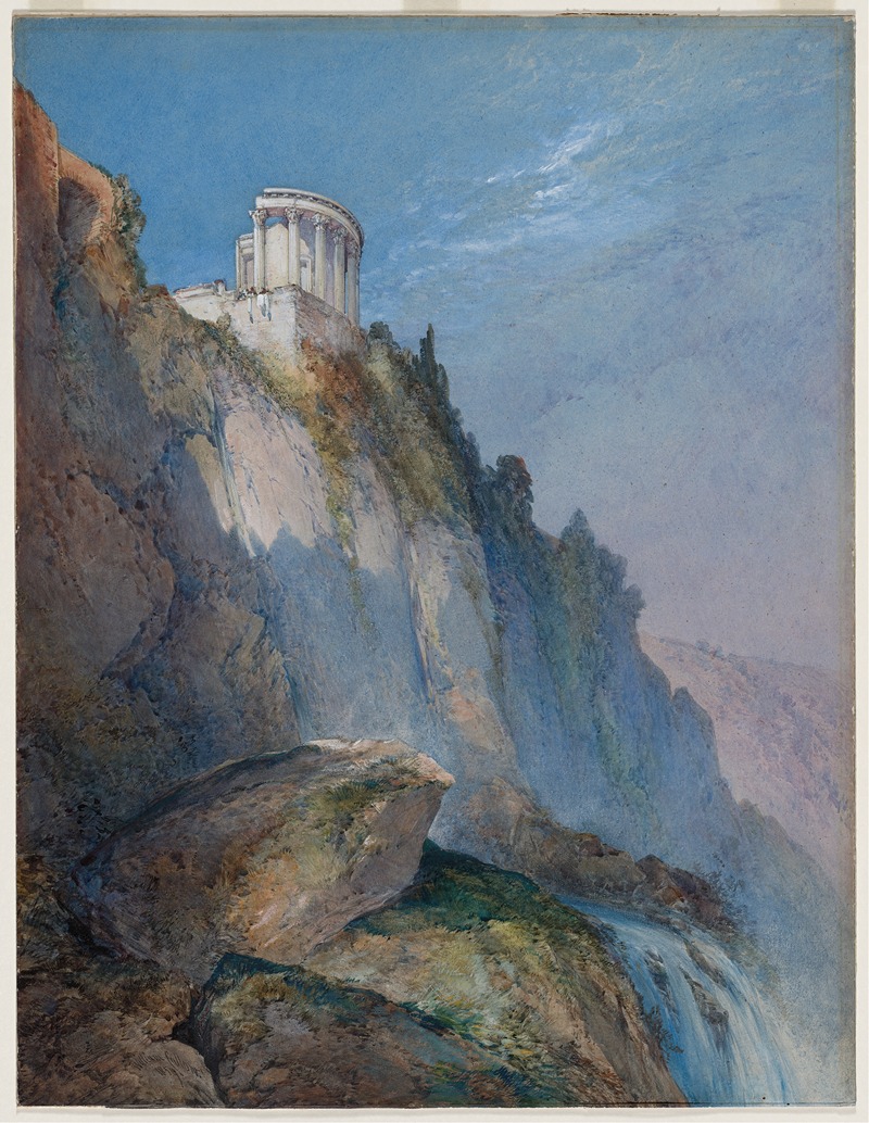 William Callow - The Temple of Vesta and the Falls at Tivoli