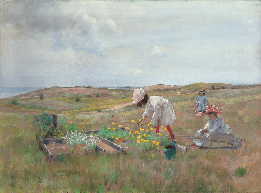 William Merritt Chase - Gathering Flowers, Shinnecock, Long Island