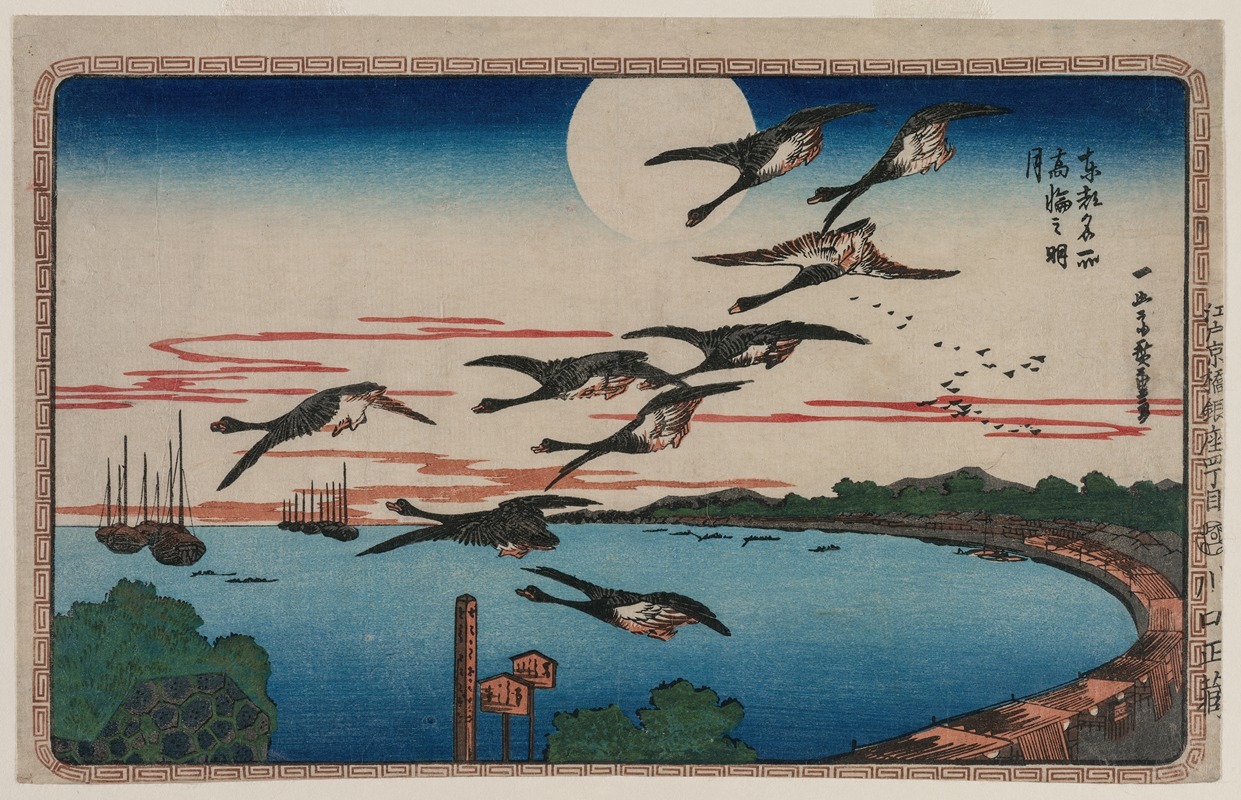 Andō Hiroshige - Full Moon over Takanawa, from the series Famous Places in the Eastern Capital