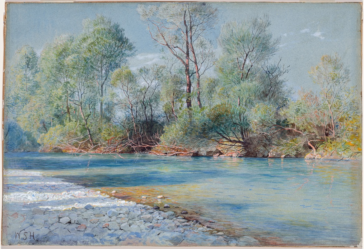 William Stanley Haseltine - Traunstein River on the Road to Empfig, Bavaria