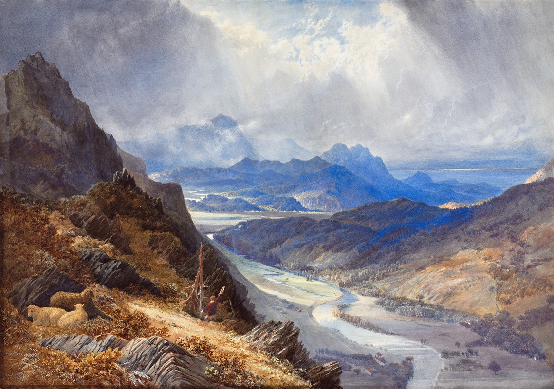 William Turner of Oxford - A View from Moel Cynwich; Looking Over the Vale of Afon Mawddach and Toward Cader Idris