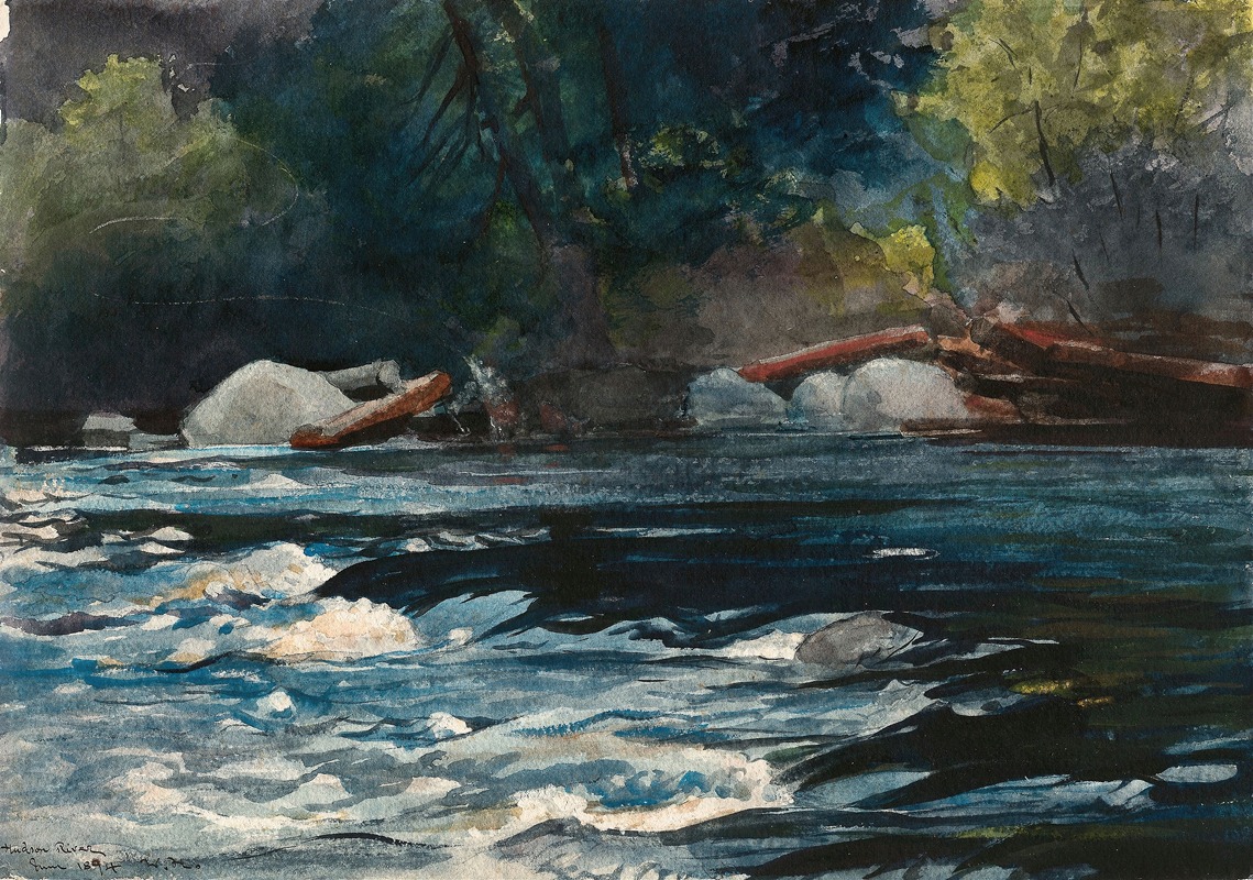 Winslow Homer - The Rapids, Hudson River, Adirondacks